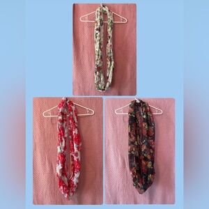 Set of 3 Floral Infinity Scarves